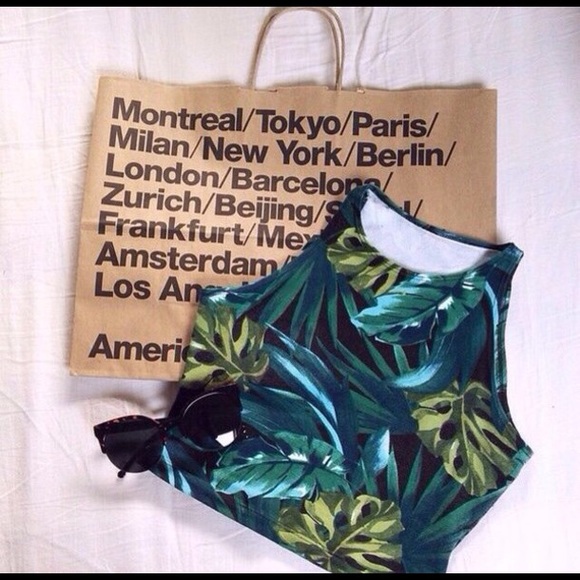 American Apparel Leaf Print Top - Picture 4 of 5